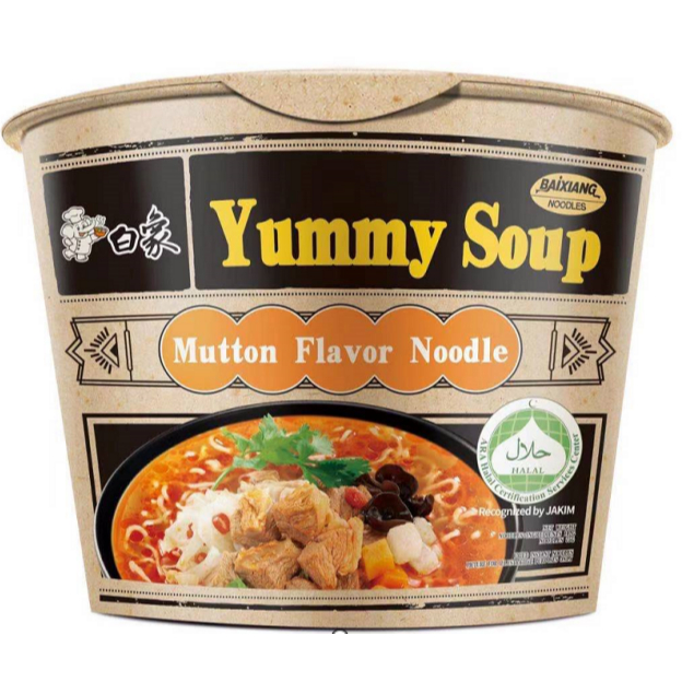 

白象方便面桶装mie kaleng baixiang kambing