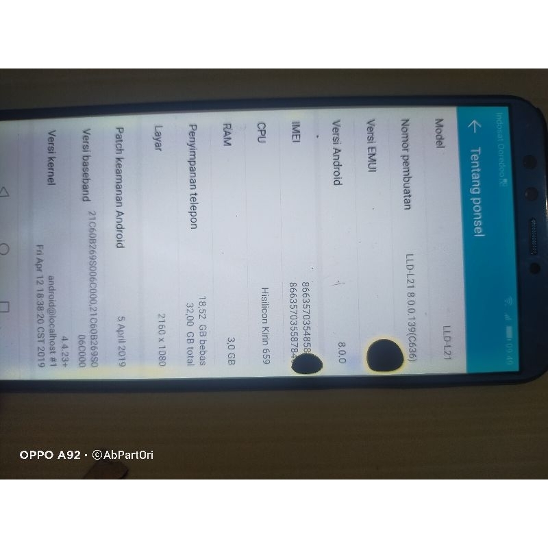 mesin huawei honor 9 lite lld l21