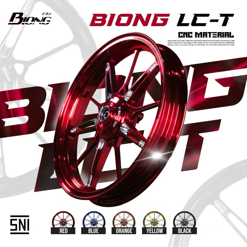 Velg BIONG tipe Lc-T ring 14 depan 185 belakang 215 vario 110 beat scoopy spacy vario 125/150 led va
