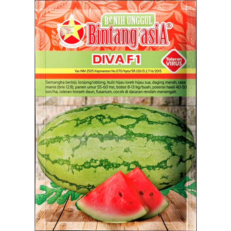 Benih Semangka Diva F1 20 Gram Cap Bintang Asia PT Benih Citra Asia Toleran Virus Cocok Di Dataran R