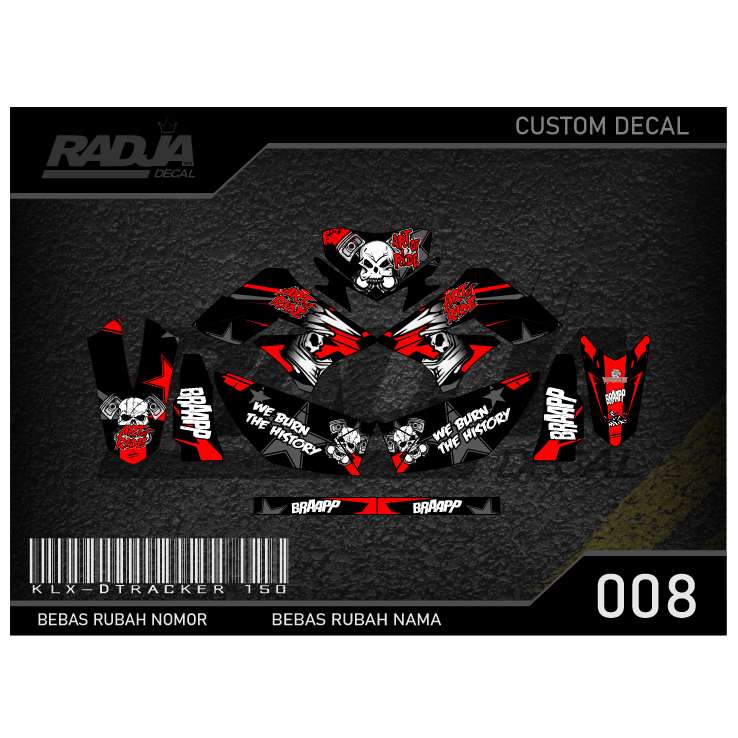 DECAL STICKER KLX/DTX 150 OLD (008) DEKAL STIKER FULLBODY DTRACKER D-TRACKER S/L LAMA 2009 2010 2011