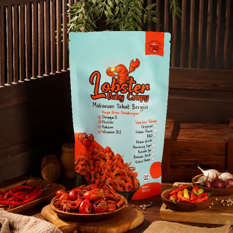 

Snack Lobster Baby Crispy 500gram Original Pedas Manis Gurih Balado Ijo Jeruk Rendang Sapi BBQ Extra Pedas