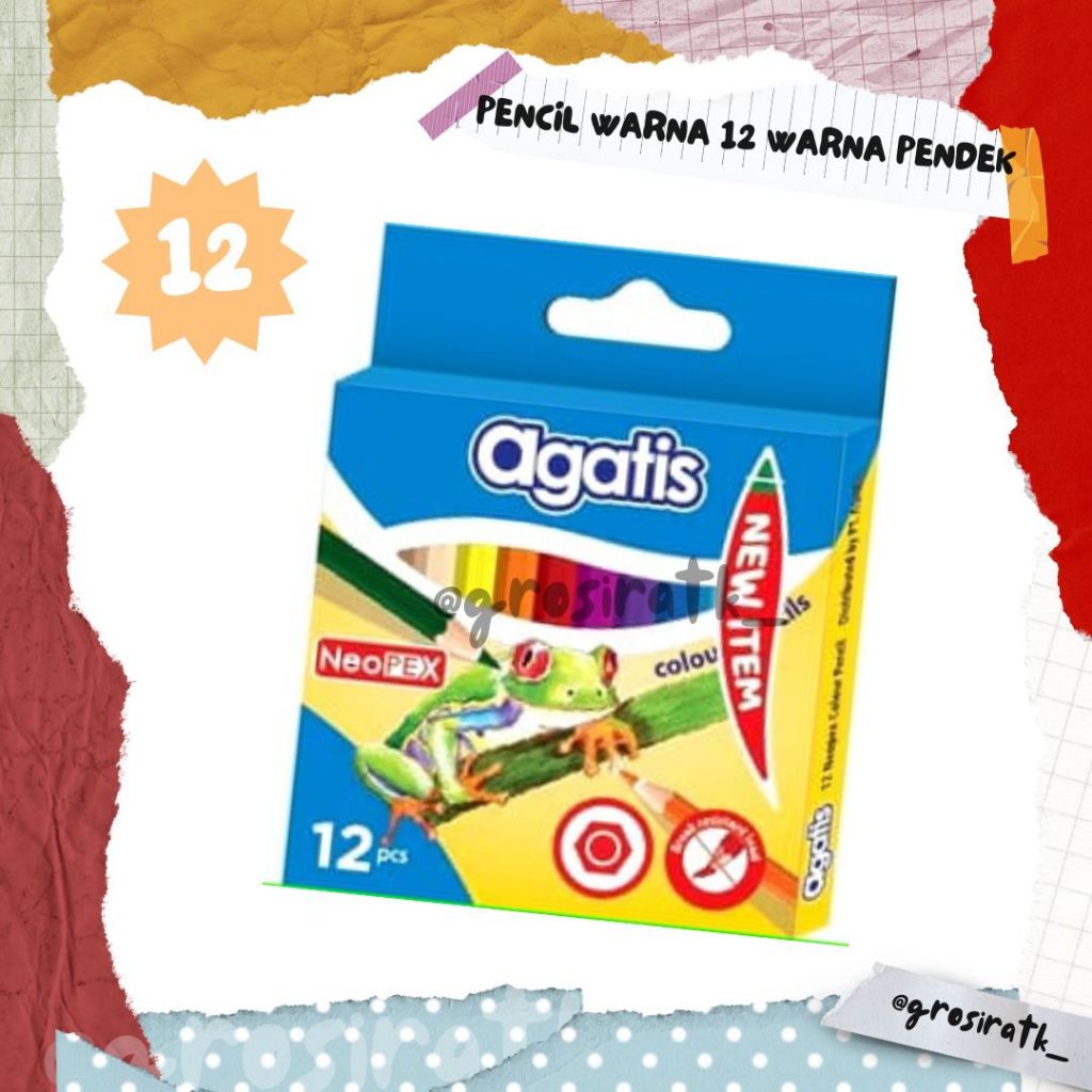 

Agatis NEOPEX Pencil Warna Hexagonal 12 Warna Pendek / Pencil Warna 1 pack / Pensil Warana Ekonomis / Alat Mewarnai Murah