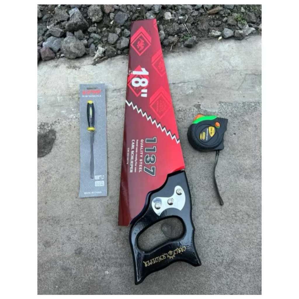 PAKET TUKANG KAYU GERGAJI CAP MATA METERAN KIKIR