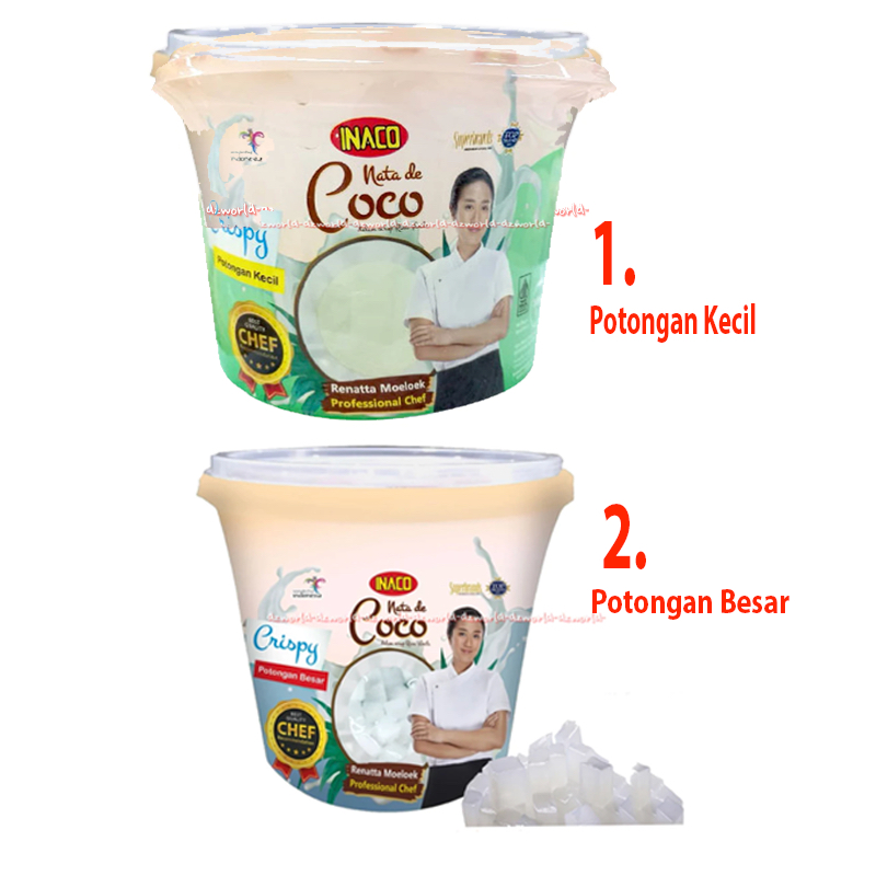 

Inaco 1kg Nata De Coco Crispy Potongan Kecil Besar Kemasan Derigent Innaco Puding Nata Decoco 1kilo