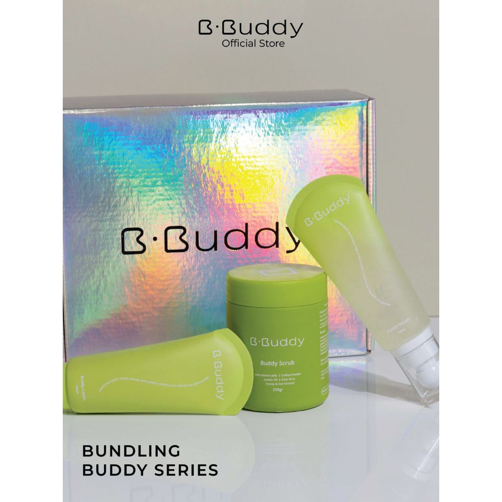 Buddy Series (Body Scrub, Body Lotion, Body Serum) EXP DATE BodyScrub: Juli 2025 BodyLotion: Mei 202