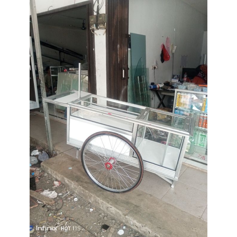 gerobak rujak potong alumunium