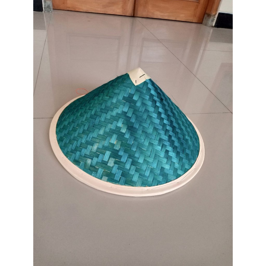 [ MURAH ] TOPI CAPING PETANI - CAPING BERWARNA HIJAU - CAPING BAMBU PETANI