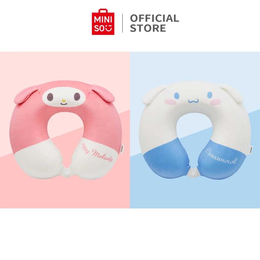MINISO Bantal Leher Travel Sanrio Ori Kuromi Melody Cinnamoroll Multifungsi Neckpillow Bentuk U Shap