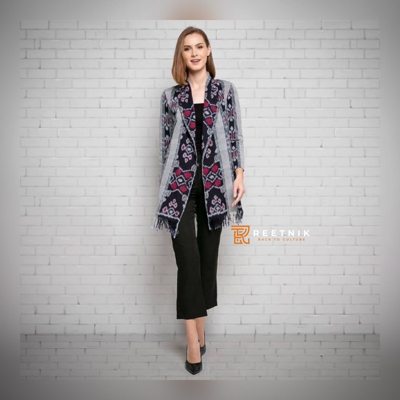 Blazer Tenun Etnik Long Outer