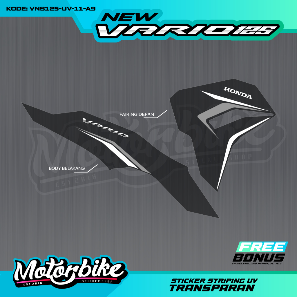 STIKER STRIPING SIMPLE VARIO 125 NEW 2023 MOTIF GARIS SIMPLE - AKSESORIS STRIPING VARIO NEW 125 CUST