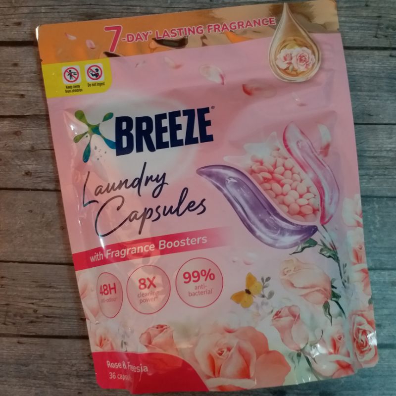 Breeze Fragrance Boosters Laundry Capsules Rose Freesia Singapore