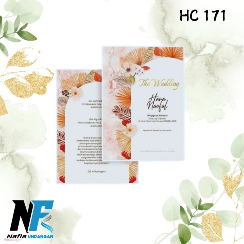 Blangko Undangan atau Kertas Undangan Pernikahan HC 171 Harga Termurah Gratis File Setting