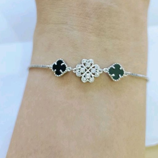 Gelang tangan serut Asli perak silver 925 lapis emas putih gel03
