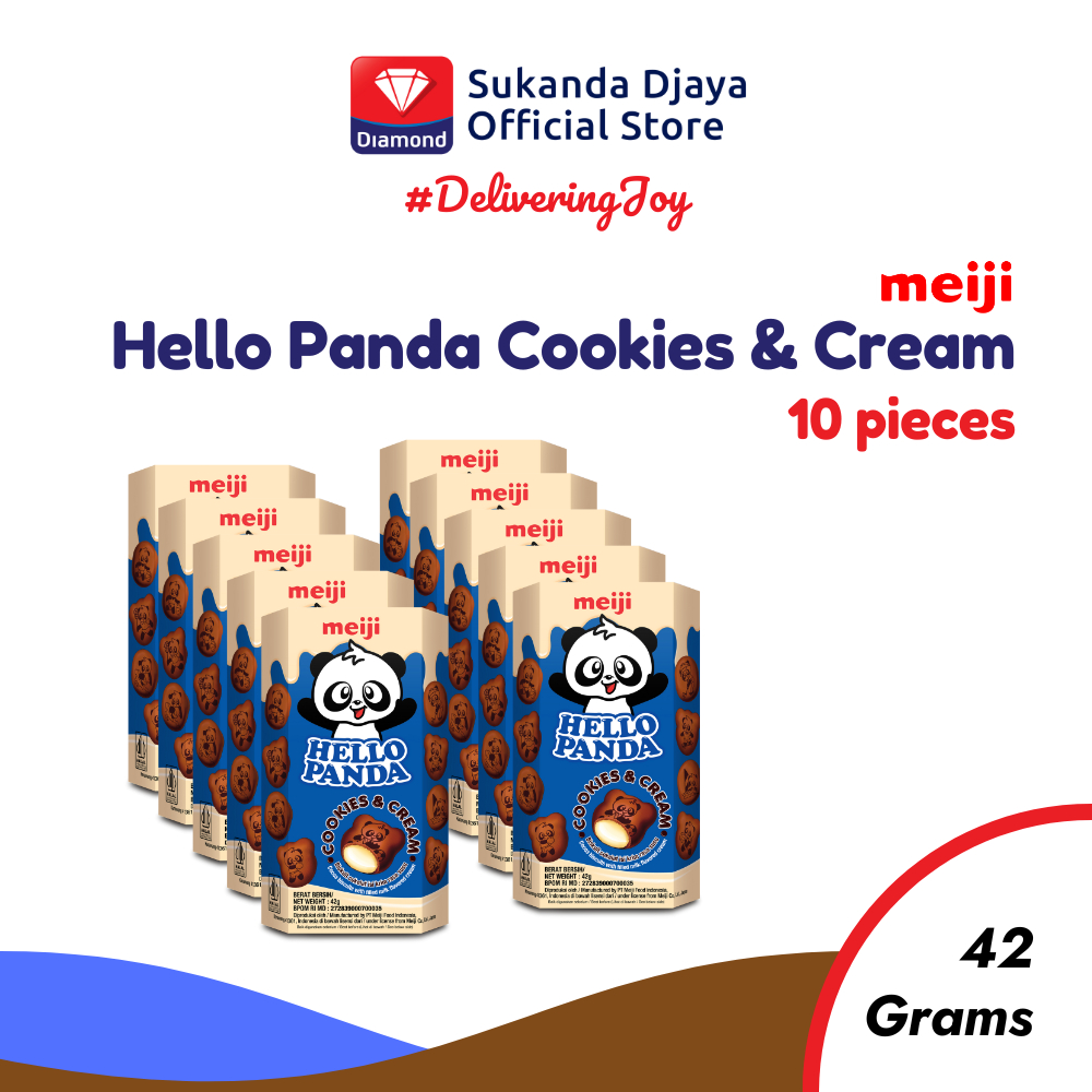 

Meiji Hello Panda Biskuit Cookies & Cream Snack 42 Gr [ISI 10 PCS]