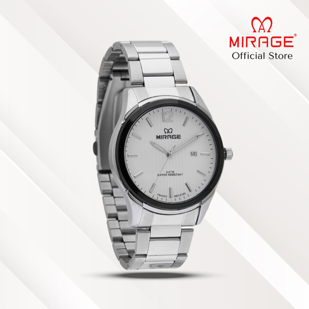 Mirage Jam Tangan Pria Analog 7570 M Silver Original Stainless