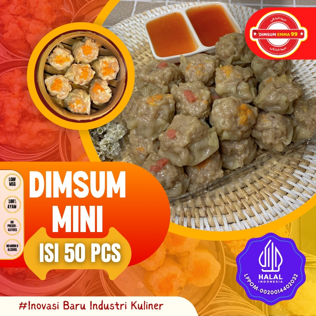 

Dimsum Ayam Mini Frozen isi 50 pcs Gratis Saos Merah Toping Ayam Wortel Smokedbeef Sosis Nikmat