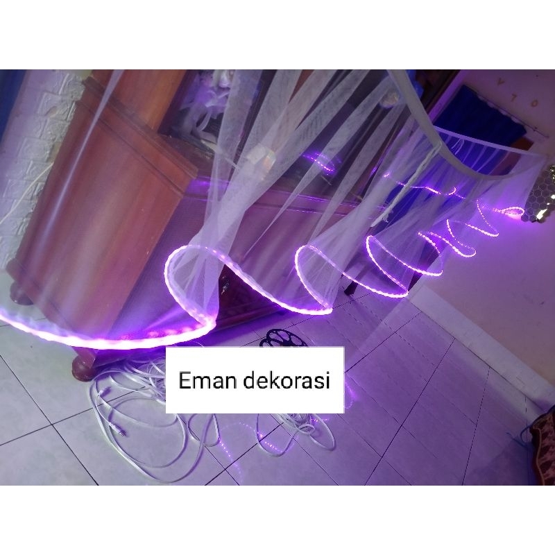 skriting lampu led dekorasi warna ungu