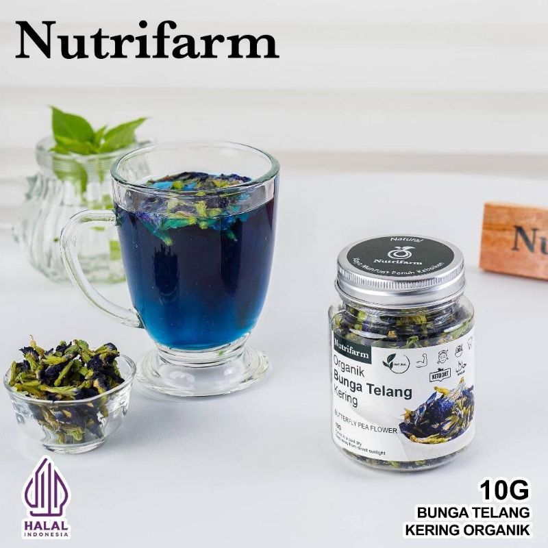 

(10g) Teh Bunga Telang Kering Organik Butterflt Pea 10 gr Nutrifarm / Bunga Telang Kering Original