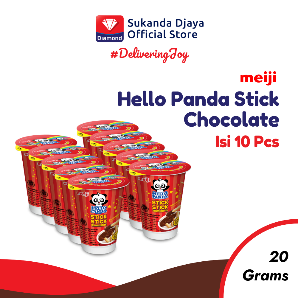 

Meiji Hello Panda Stick Biskuit Chocolate Snack Ringan 20 Gr [10 PCS]