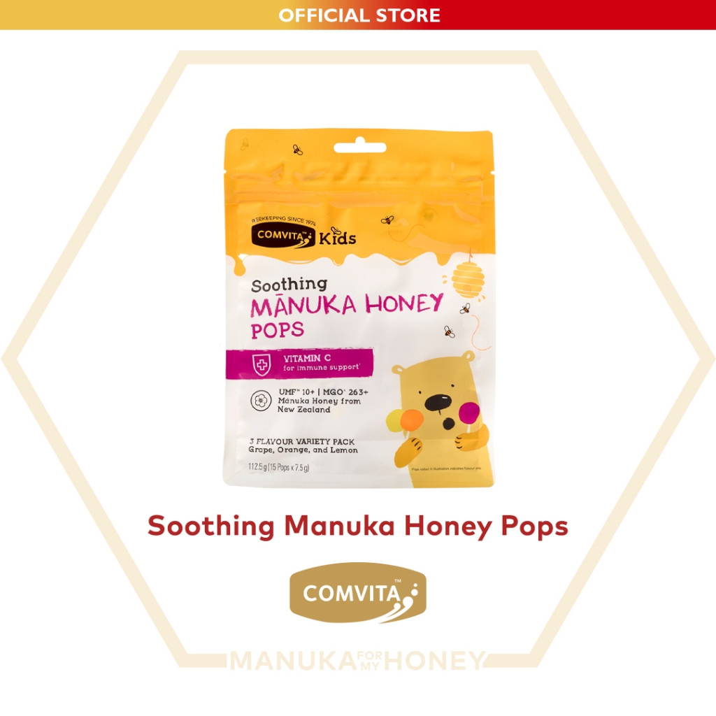 

Comvita Kids Soothing Pops with UMF 10+ Manuka Honey Permen Madu Asli 100% Alami Original New Zealand