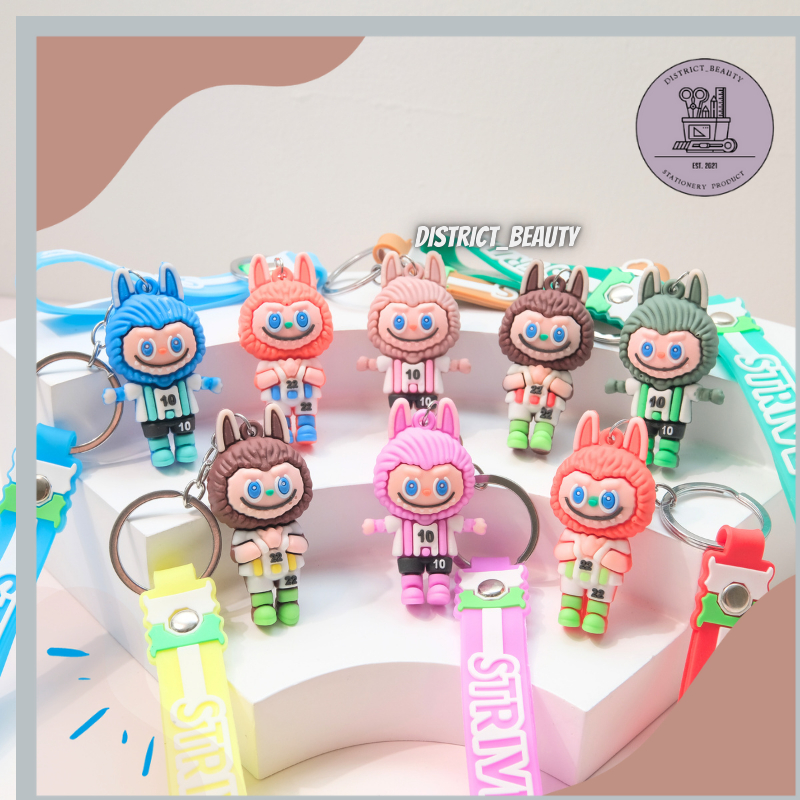 GANTUNGAN KUNCI LABUBU SEPAK BOLA KEYCHAIN KEYRING GANCI KARET LABUBU CUSTOM LUCU TERMURAH