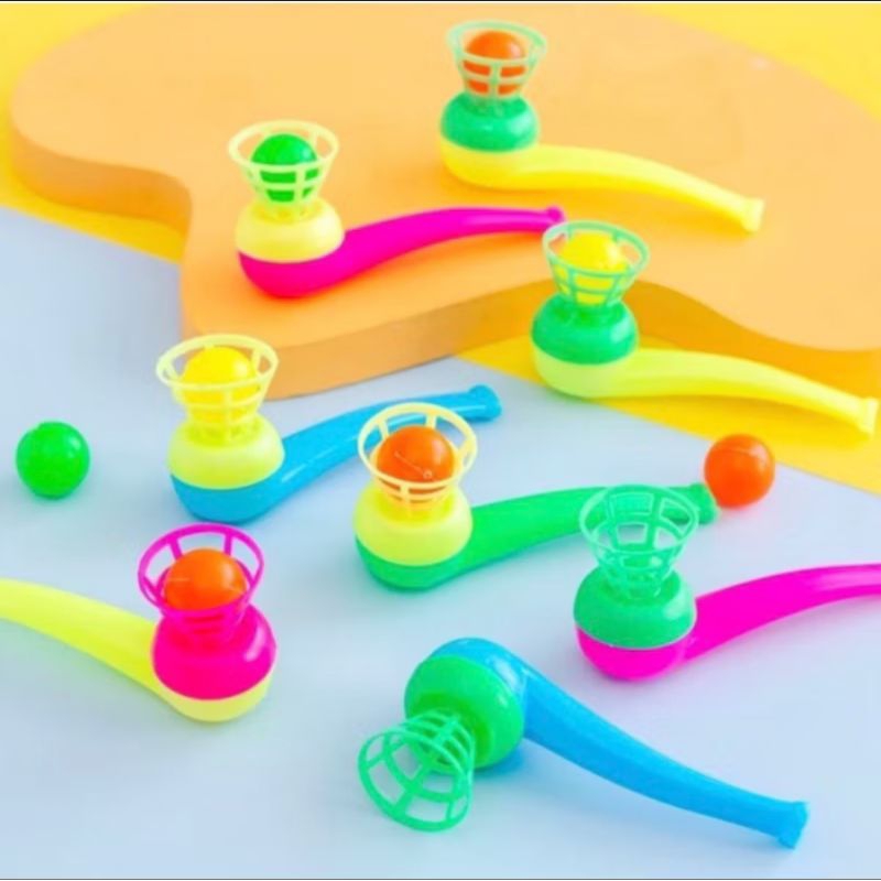BOLA PIPA TIUP/ pipe blow ball/ Mainan Peluit Pipa Bola Terapi Wicara/ mainan bola tiup pipa/ mainan