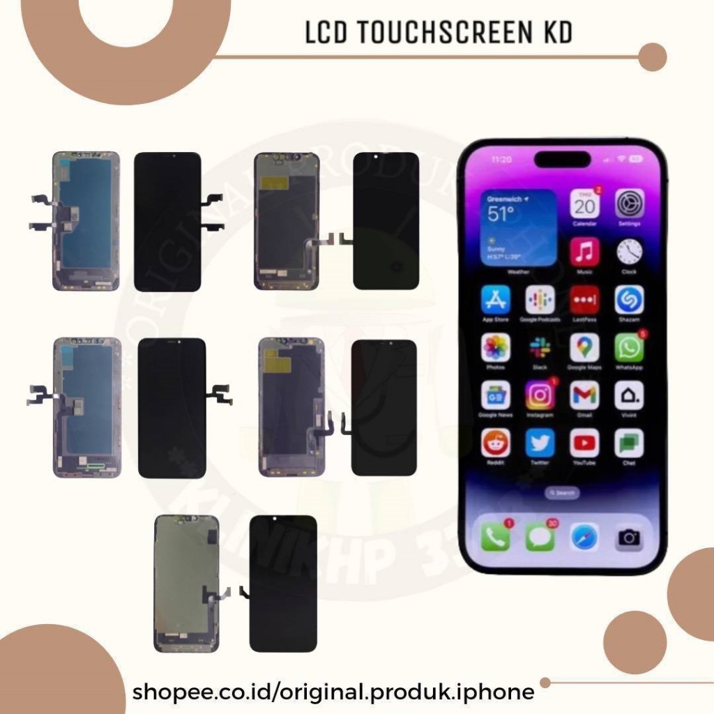 LCD TOUCHSCREEN KD 13/13 PRO/13 PRO MAX/13 MINI NEW ORIGINAL