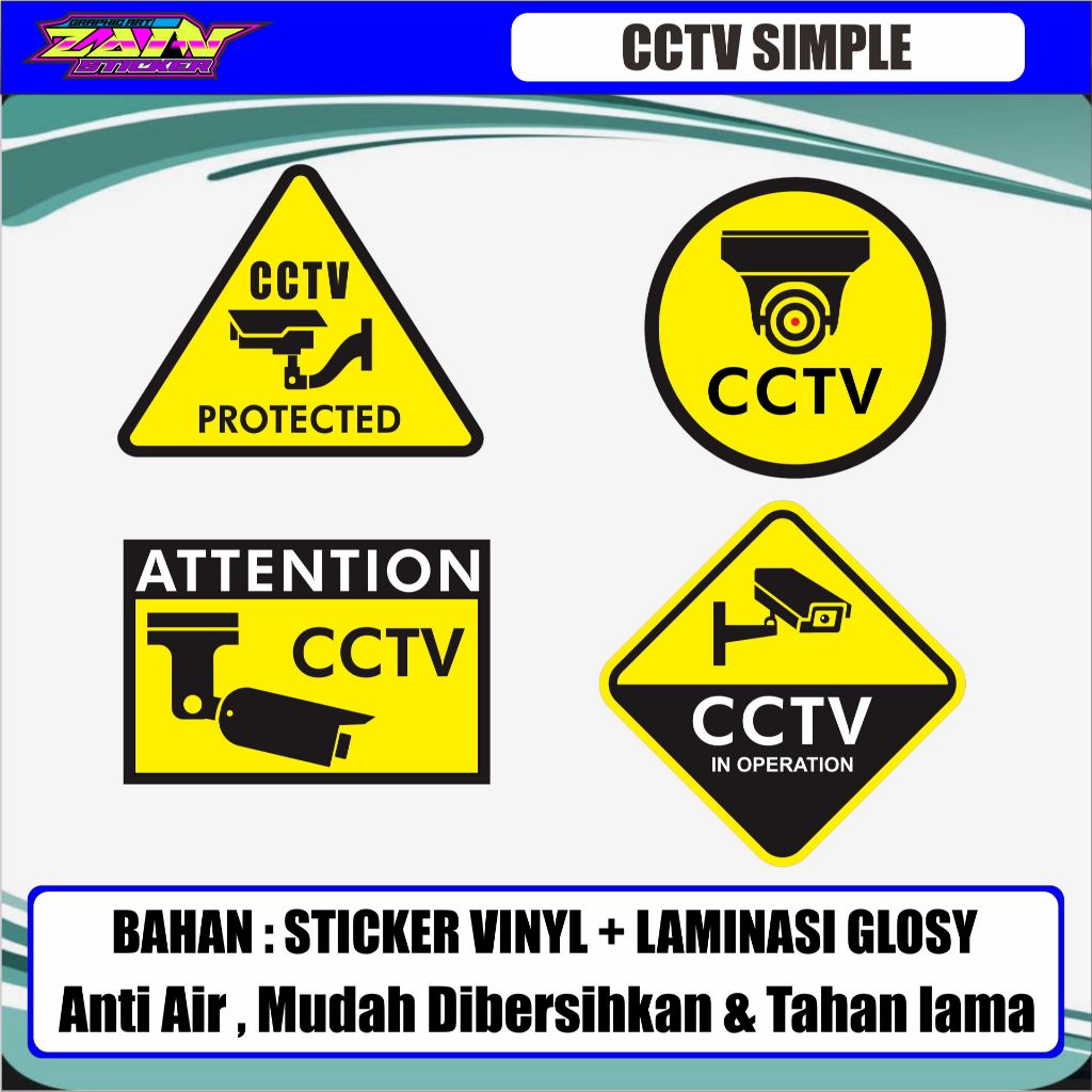 

STICKER VINYL + LAMINASI GLOSSY CCTV SIMPEL