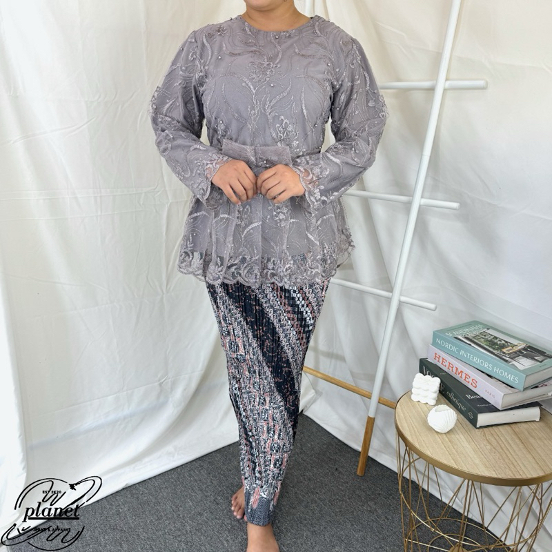 KEBAYA MODERN BAHAN BROKAT TILE TULE BAJU PESTA WISUDA FORMAL