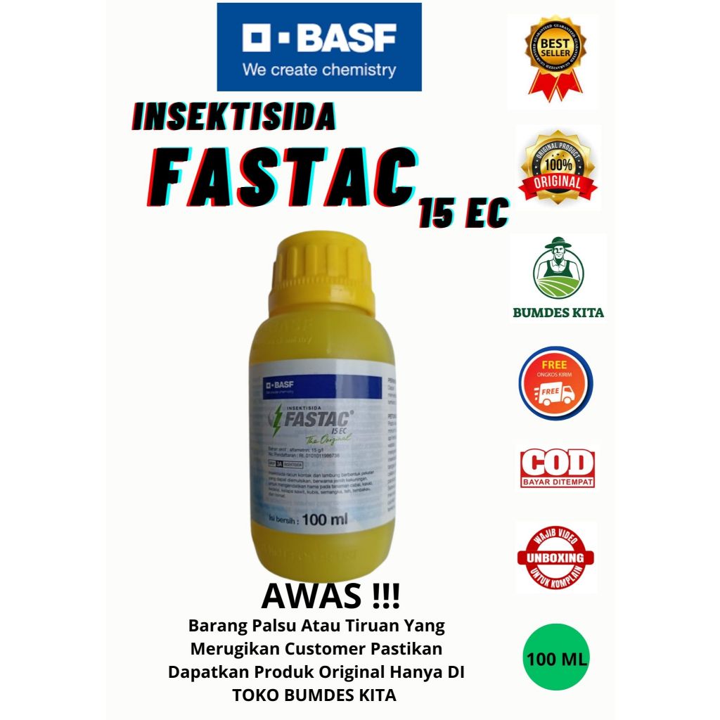 Fastac 100ml Insektisida Pengendali Ulat api / Penggerak potong / Penggulung daun / Perusak daun