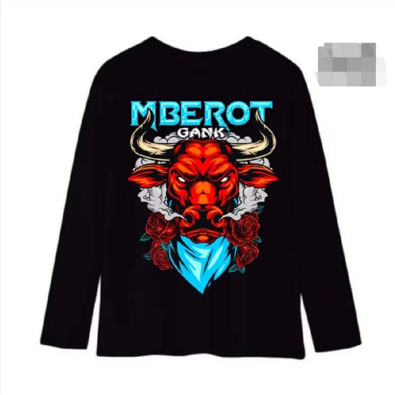 KAOS MBEROT GANK BANTENG MERAH LENGAN PANJANG