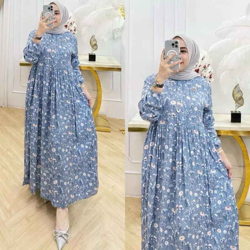 Wiola Midi Dress | Gamis Midi Dress Rayon Premium
