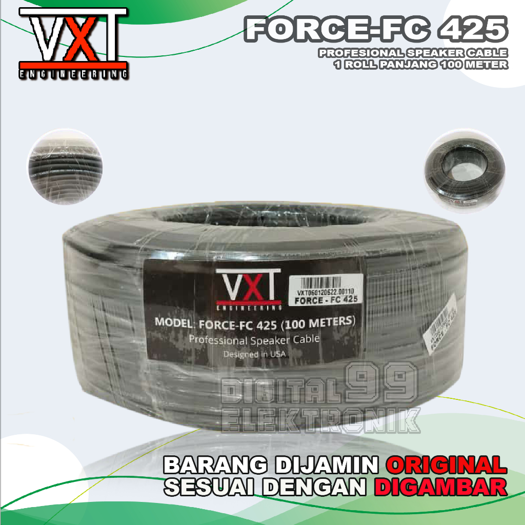 Kabel Speaker VXT FORCE-FC 425 | FC 425 Panjang 100 Meter Original