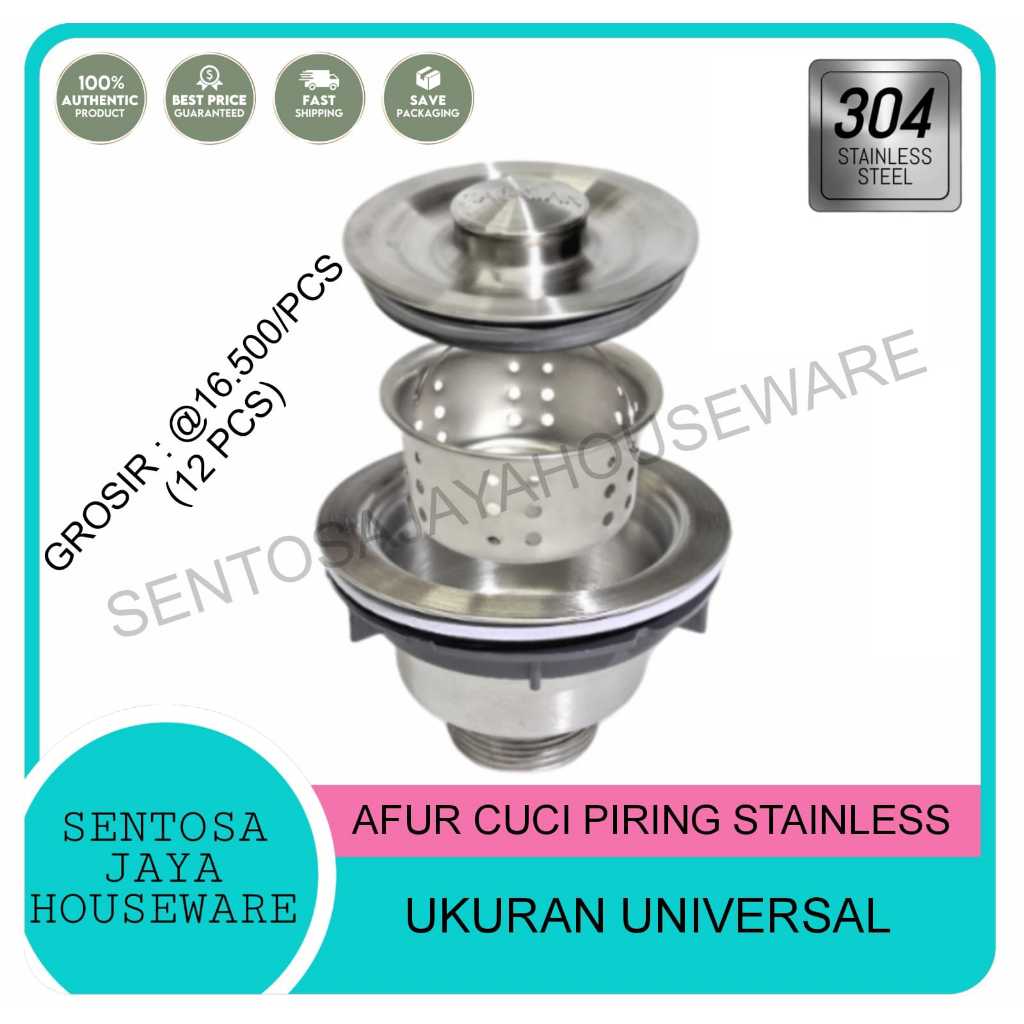 AFUR STAINLESS BAK CUCI PIRING / AVUR STAINLESS / SARINGAN BAK CUCI PIRING STAINLESS