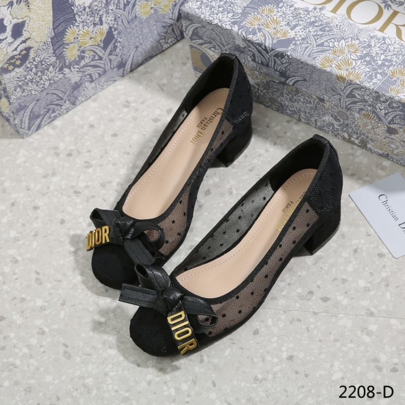 Sepatu Dior 2208-D New Baby-D Mesh Polk  Warna: Black, Apricot. Bahan: Mesh.Kualitas: Semi Platinum.