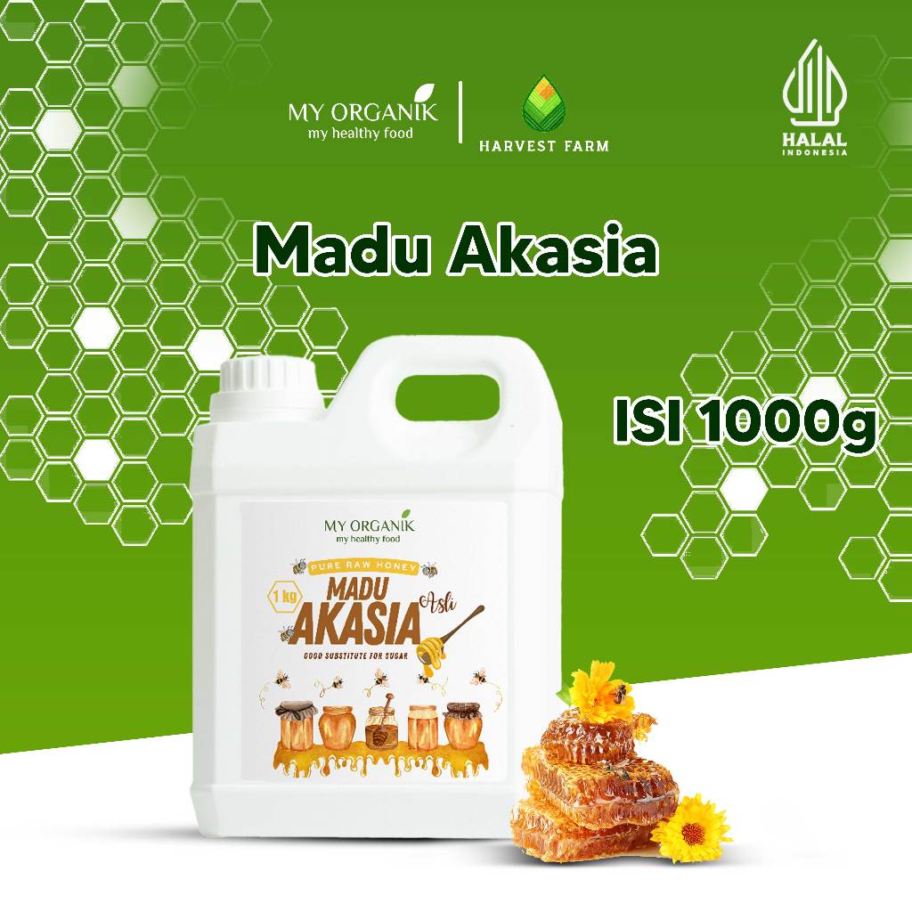 

My Organik Madu Hitam Akasia 1 kg Raw Honey Pure Honey Tanpa Campuran