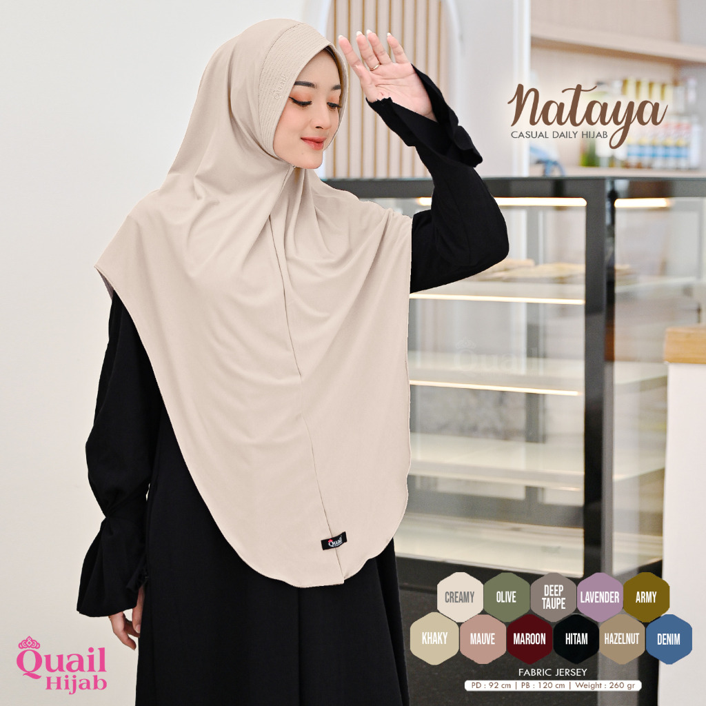 NATAYA Casual Daily Hijab by Quail Hijab bahan Jersey Ori Murah