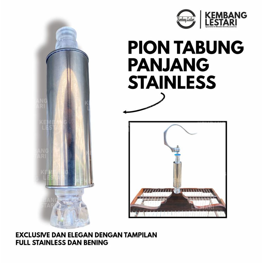 Pion Tabung stainless PANJANG Sangkar Kotak BNR Diamond Pion Tabung