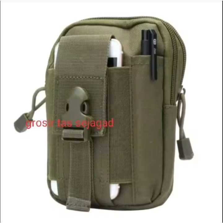 RB Tas Pinggang Pria Loreng Untuk Hp Dan Dompet