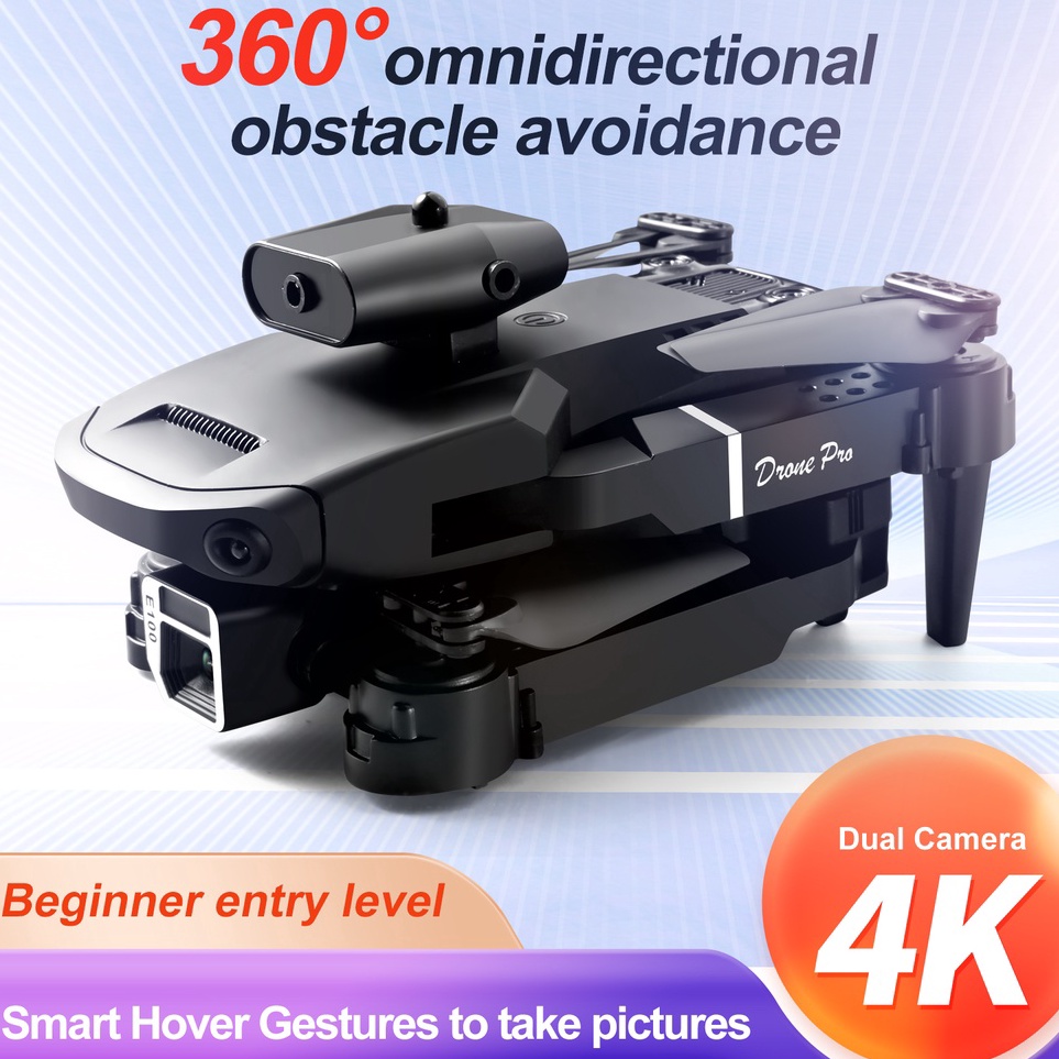 Paket Irit DRONE E1 K6 dengan Dual Kamera 4k HD Fpv WiFi Profesional Dilipat Drone Anti Tabrakan Qua