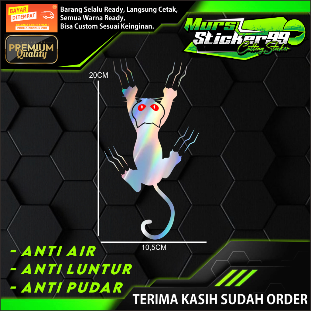 Sticker Cutting KUCING MENCAKAR Cocok Untuk Motor Dan Mobil