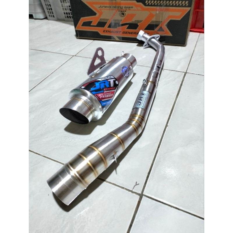 Knalpot Racing Tipe PROLIN-R ORI JRT EXHAUST BEBEK JUPITER VEGA KARISMA SUPRA X 125 INLET 50MM