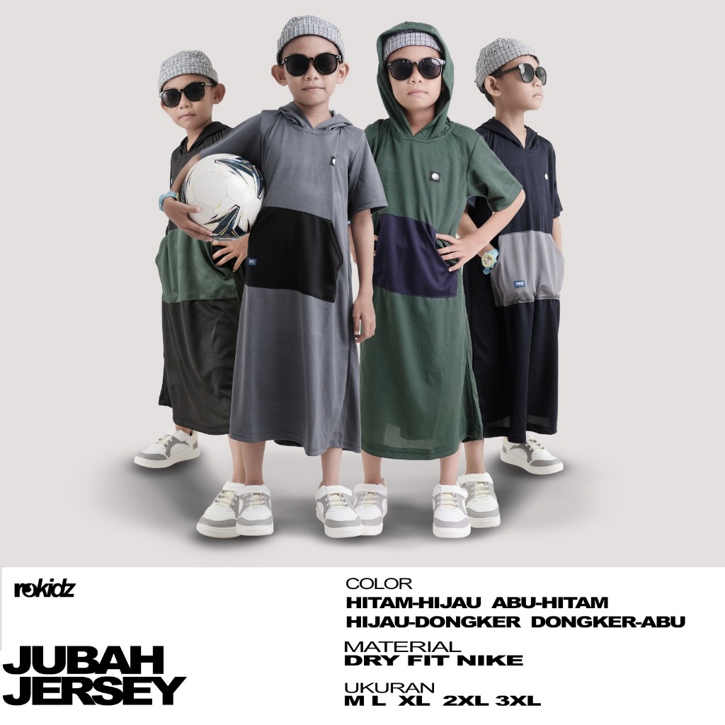 jubah jersey rokidz jubah anak laki laki gamis anak laki jubah olahraga jubah jersey anak