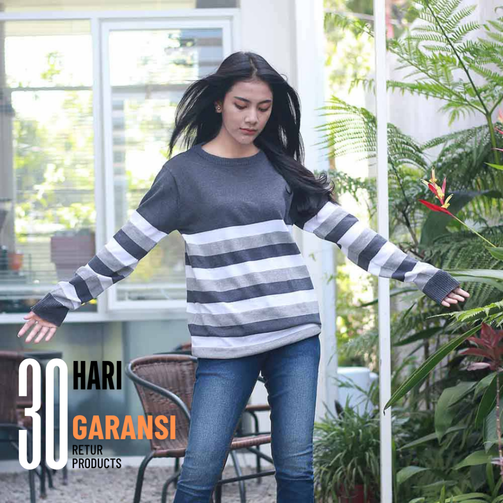 Baju Sweater Rajut Wanita Korea Style Crop Lengan Panjang All Size