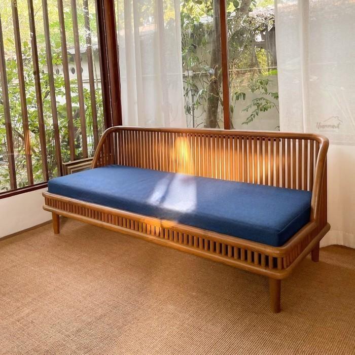 Bangku Sofa Bed Minimalis - Sofa Tamu Kayu Jati