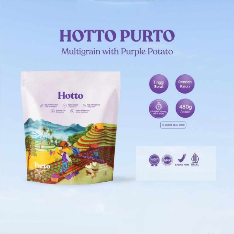 

LIVE XTRA - PROMO 11.11 - Hotto Purto Multigrain Oat dengan Ubi Ungu Pouch 16 Sachet