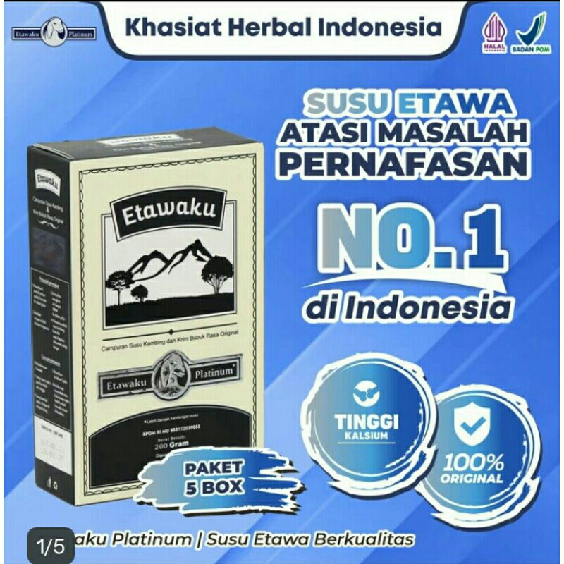 

PAKET 5 BOX ETAWAKU PLATINUM - Susu Etawaku Cegah Virus & Meningkatkan Imunitas Tubuh