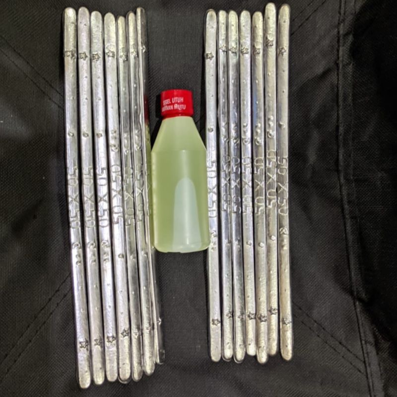 Paket komplit TIMAH PATRI 50X50 Bintang/ Timah solder & Cairan timah Patri FLUG