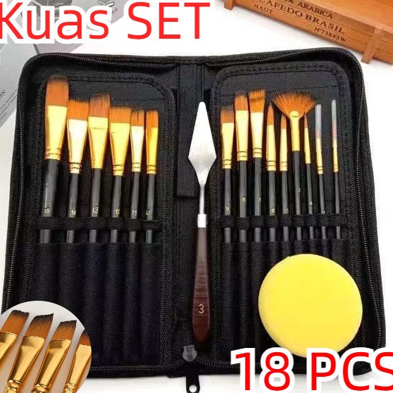 

Spesial Price Nilon Art Brush Set Kuas Lukis BRS12 SET Kuas Alat Lukis Set Lengkap Mixing